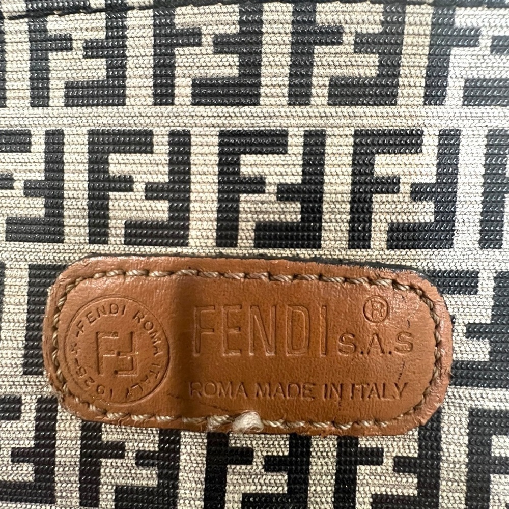 Fendi Zucca Canvas Cosmetic Pouch Bag | Brown FF Logo Mini Bag | Made in Italy - Picture 12 of 15